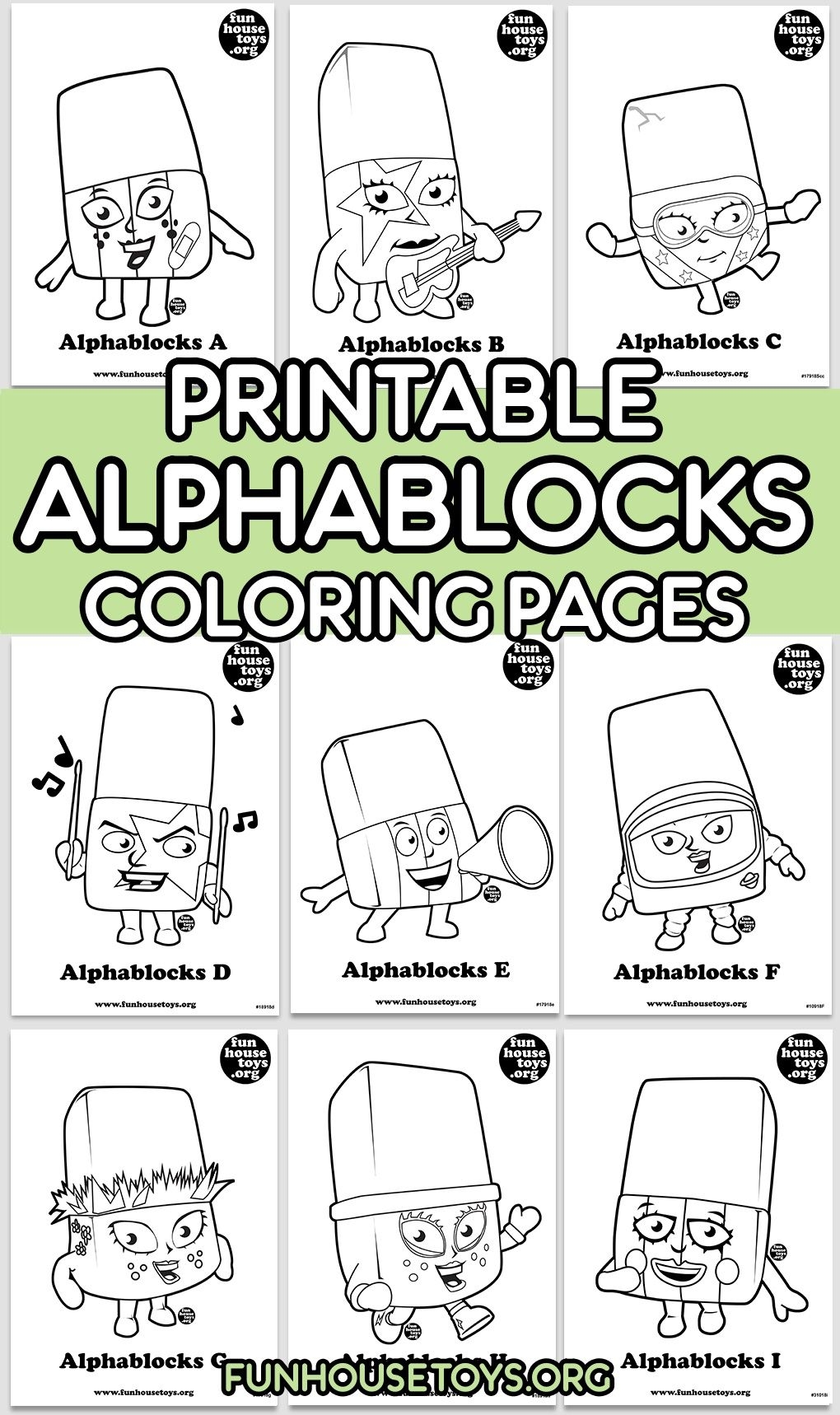 Printable Alphablocks Coloring Pages For Kids