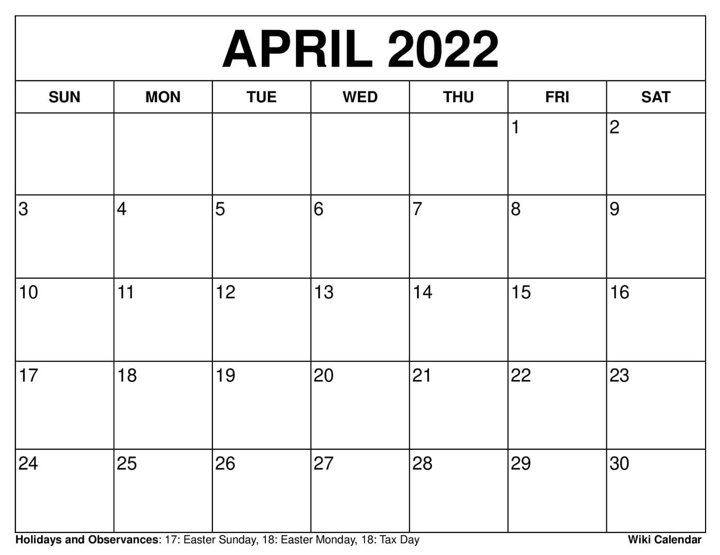 Printable April 2024 Calendar Templates With Holidays