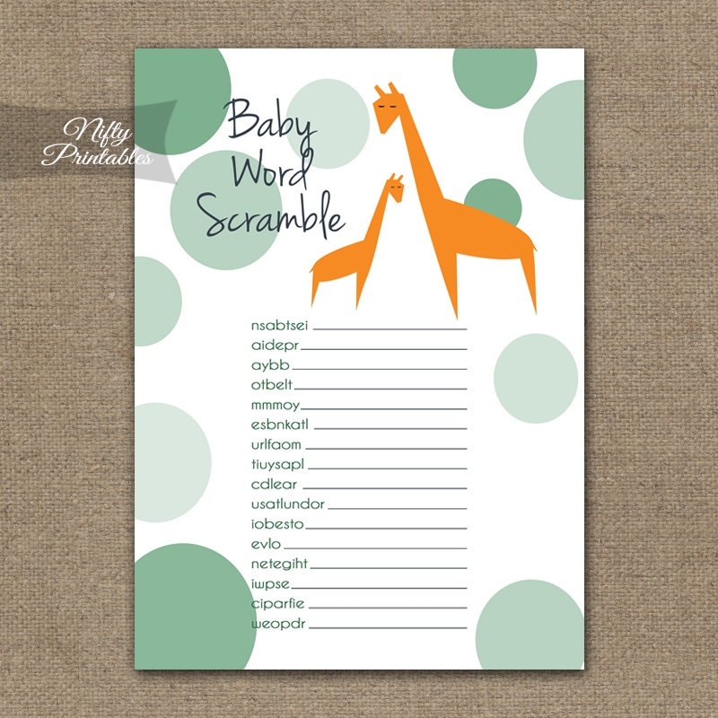 Free Baby Game Printables Scramble