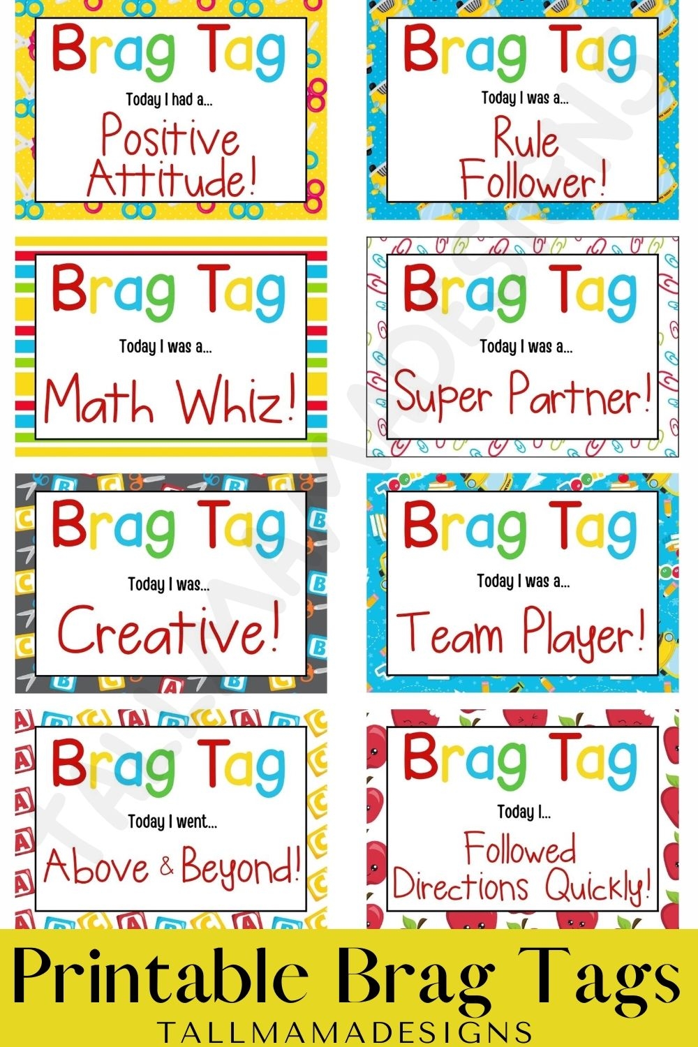 Printable Brag Tags