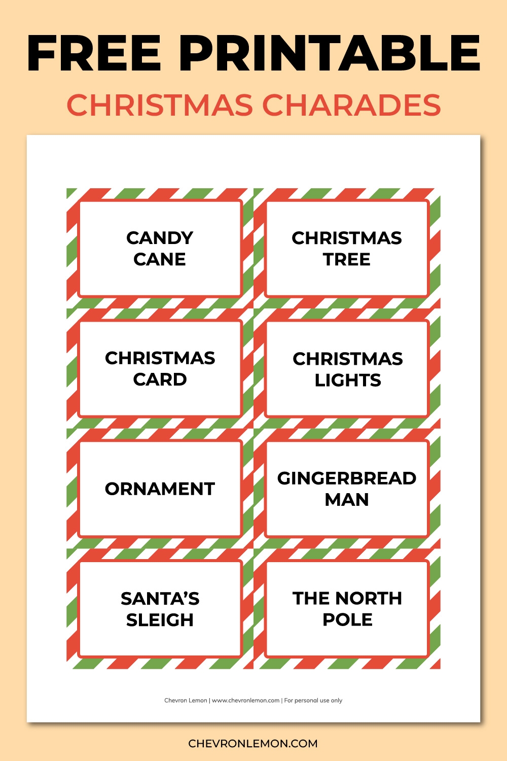 Free Printable Christmas Charades