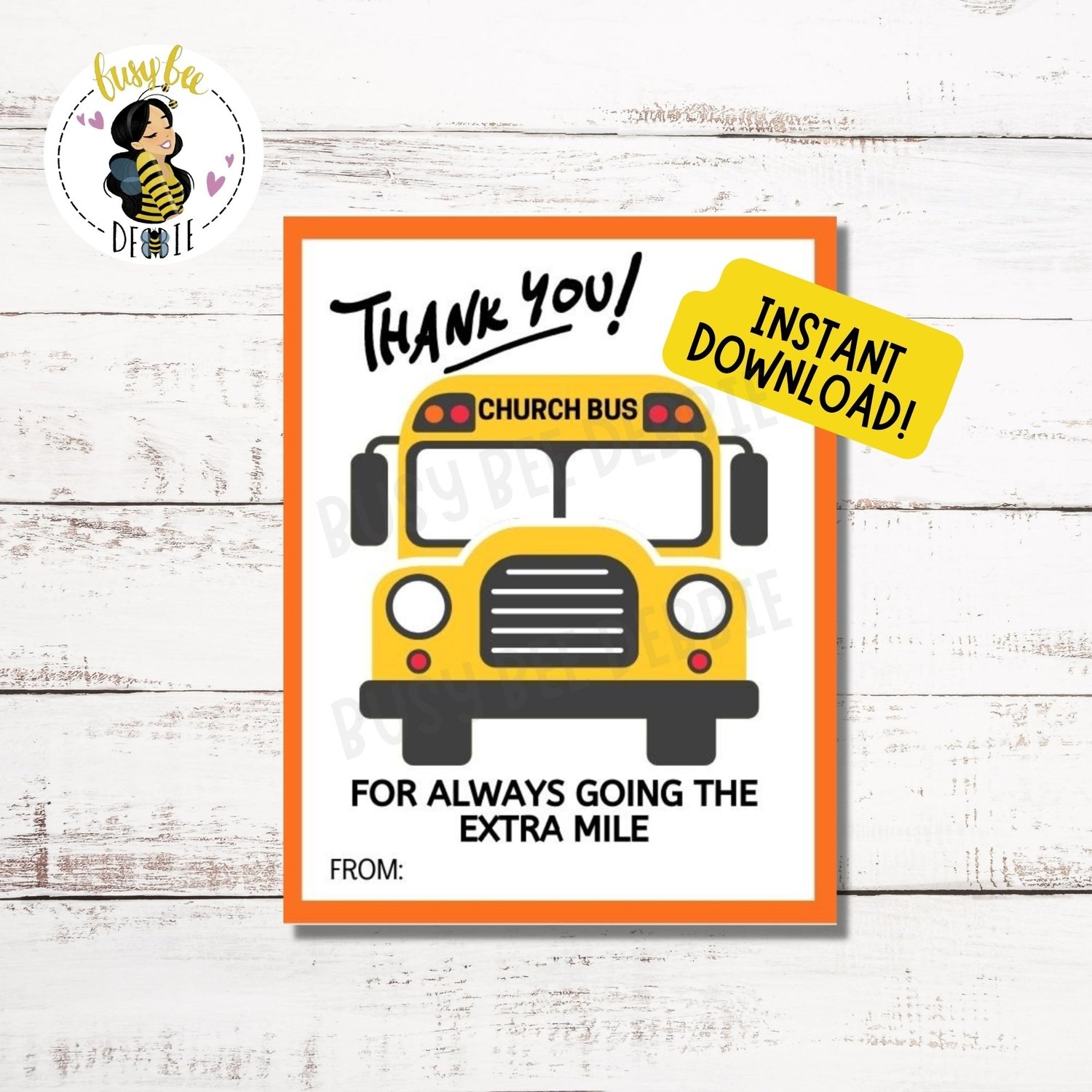 Printable Church Bus Driver Appreciation Tags Thank You Bus Driver Bus Ministry Appreciation Cards Gifts For Bus Drivers Payhip