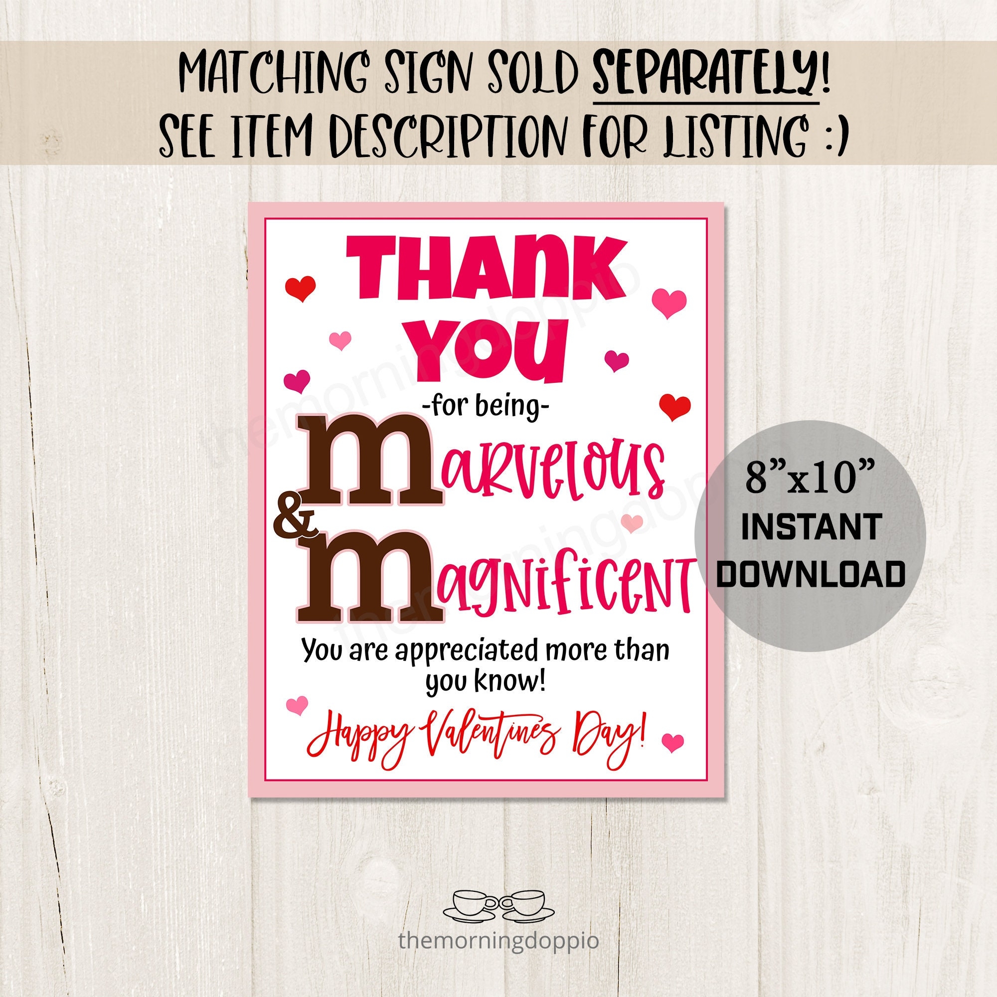 Printable editable You Are Marvelous And Magnificent M M Valentines Day Gift Tag For Teachers PTO Staff Admin Coworkers Teams corjl Template Etsy Sweden