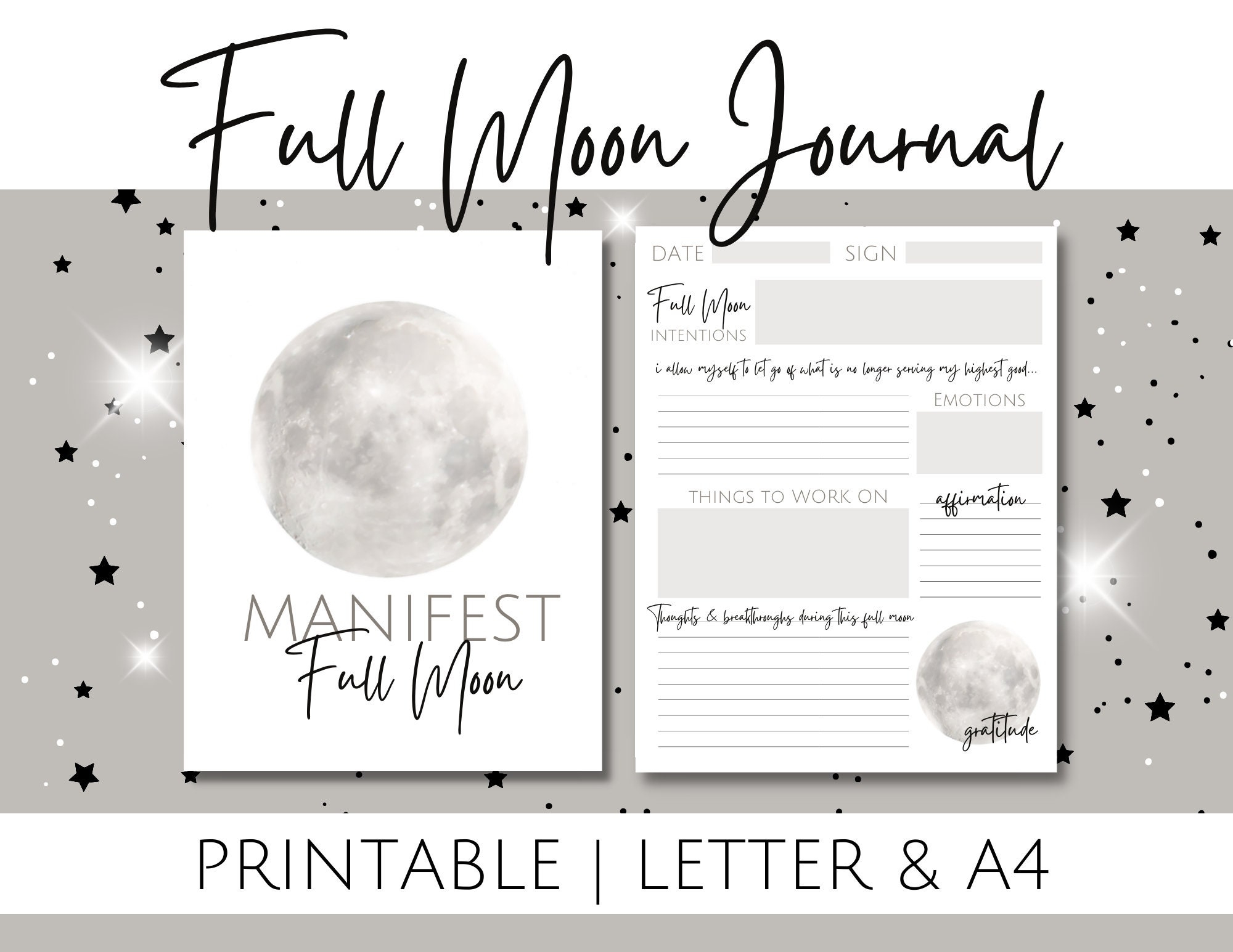 Free Printable Moon Journal