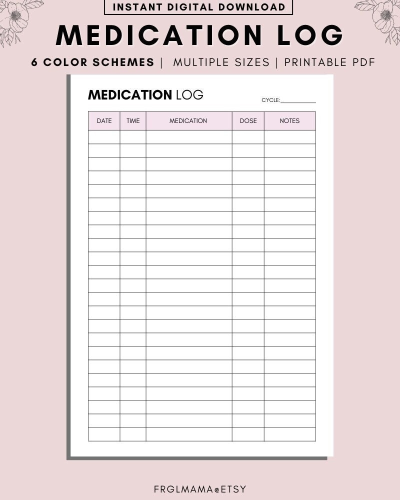 Free Printable Medication Reminder Chart