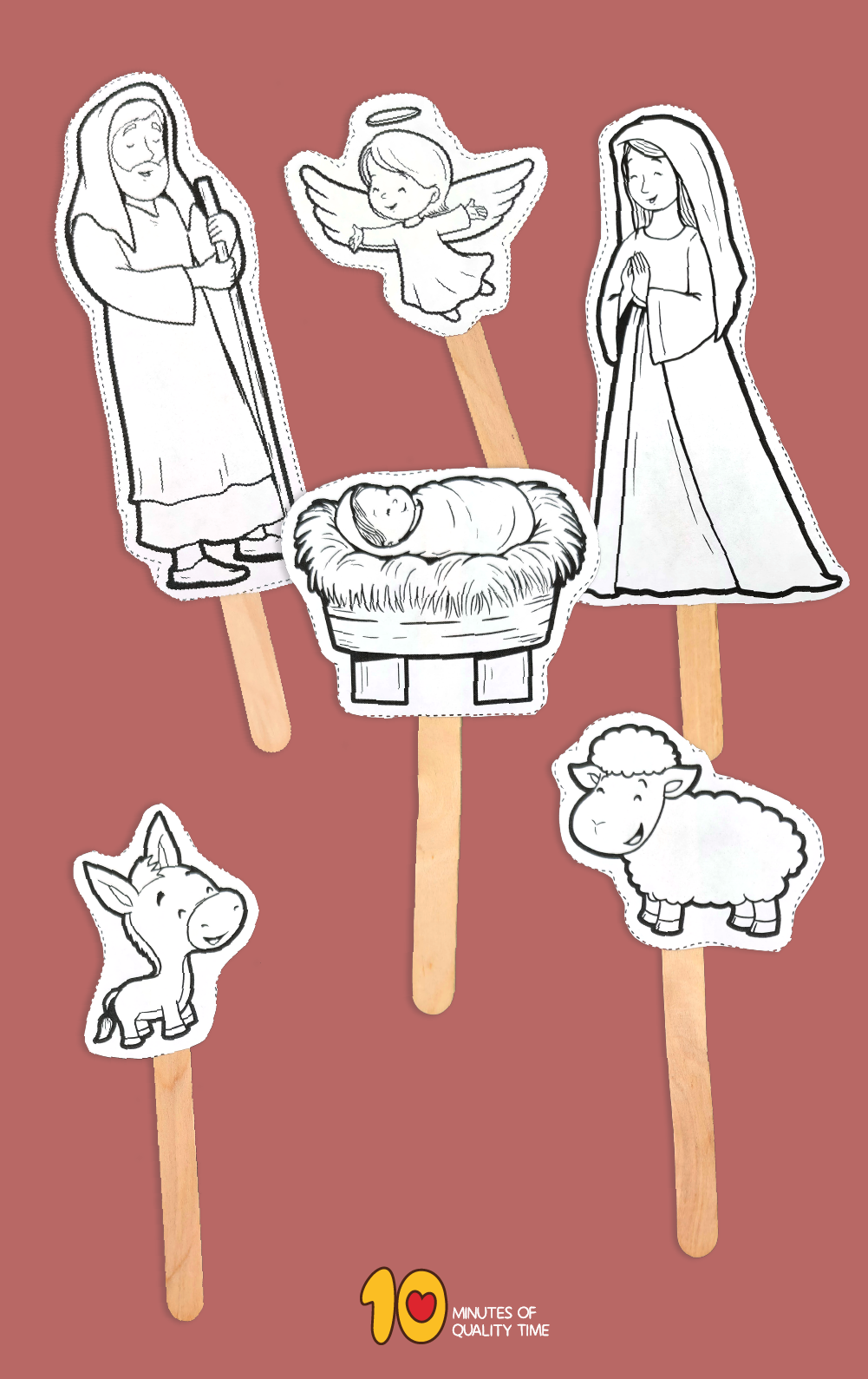 Printable Nativity Stick Puppets 10 Minutes Of Quality Time