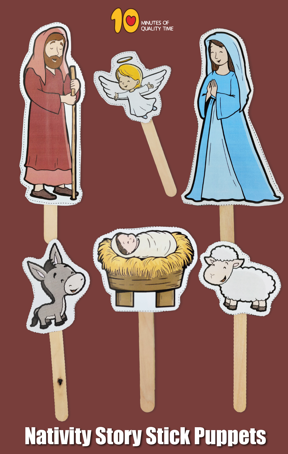 Printable Nativity Stick Puppets 10 Minutes Of Quality Time