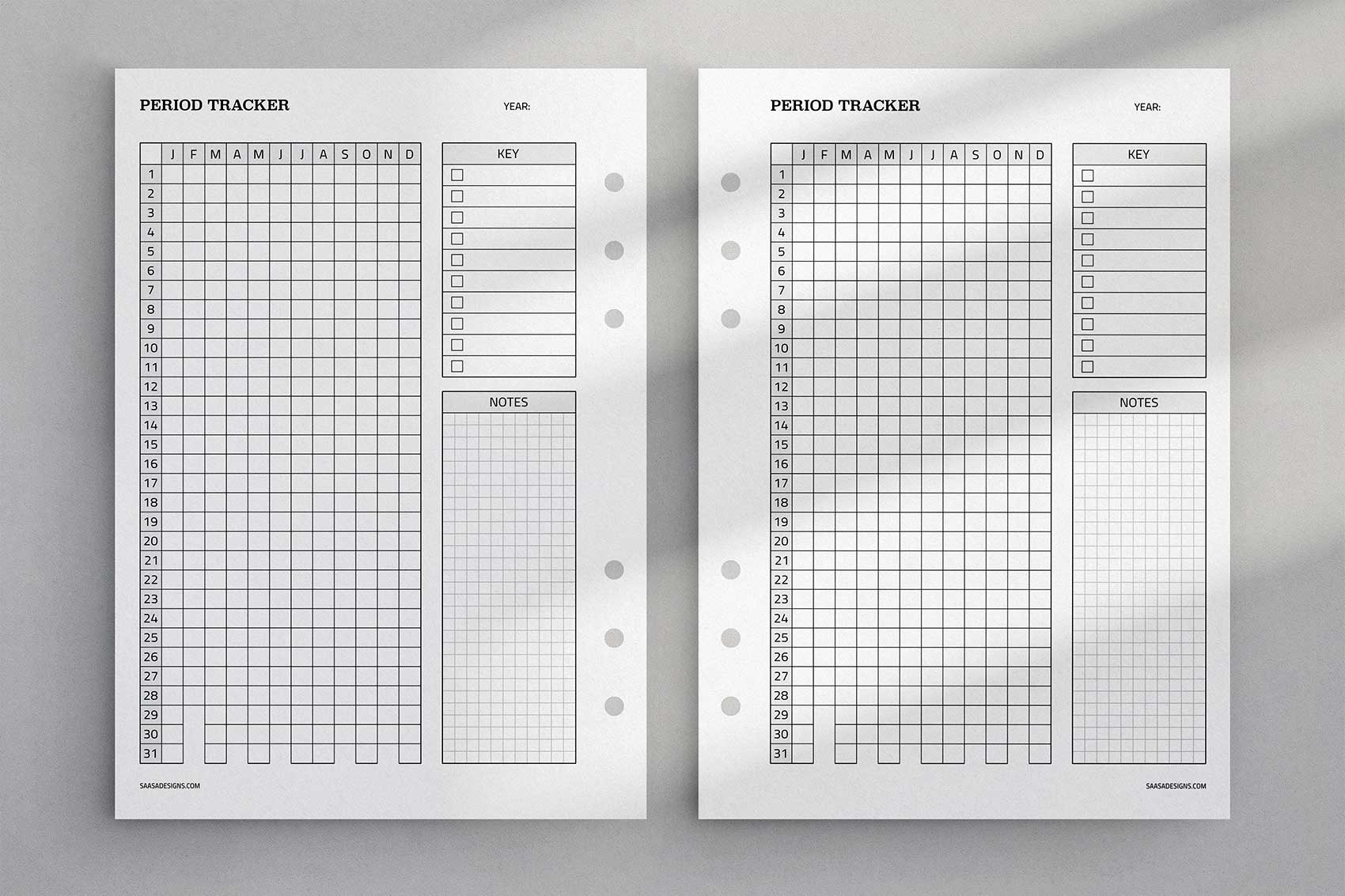 Printable Period Tracker Template Free Planner Insert 