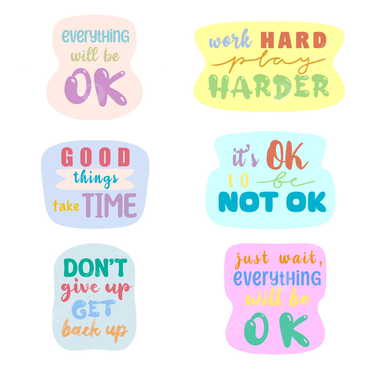 Printable Quotes Sticker Set Sticker Clipart Printable Stickers Sticker Set PNG Transparent Clipart Image And PSD File For Free Download