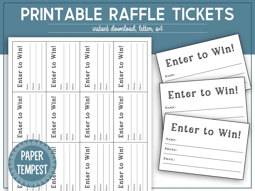 Free Printable Raffle Tickets Pdf