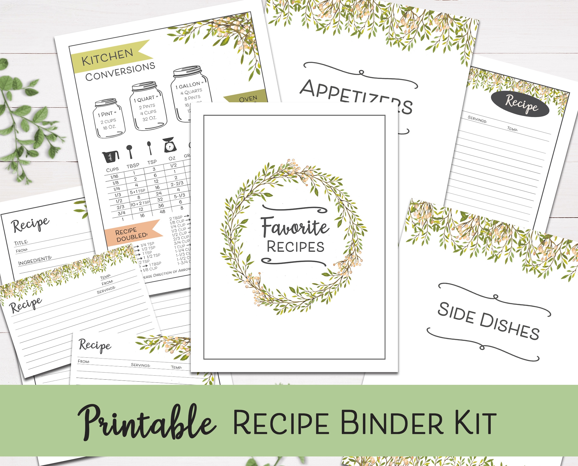Free Printable Recipe Binder Kit