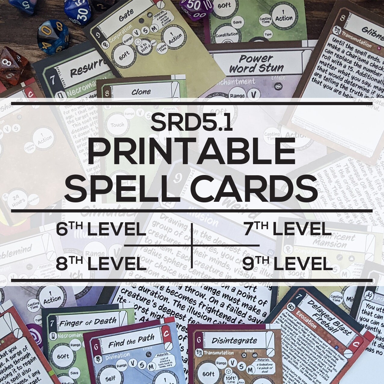 Free Printable Spell Cards 5e