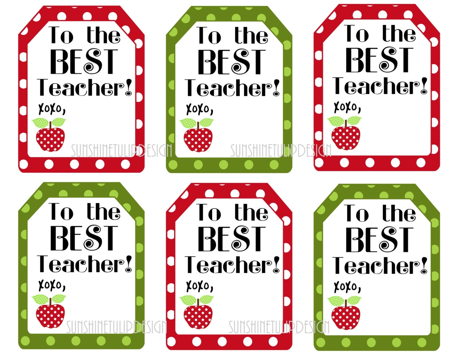 Printable Teacher Appreciation Gift Tags By SUNSHINETULIPDESIGN Etsy