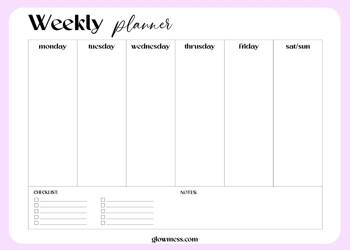 Free Weekly Planner Printables