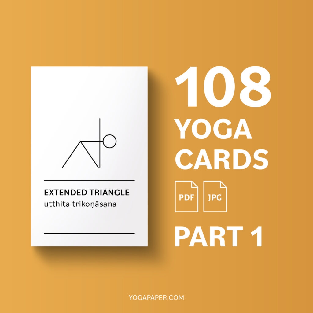 Printable Yoga Cards With Stick Figures Yoga Paper