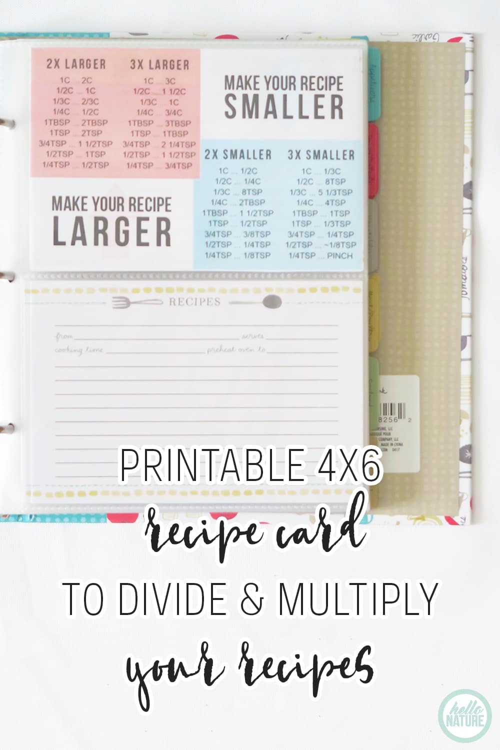Recipe Multiplier Recipe Divider Printable Recipe Binder Giveaway Bird s Eye Meeple