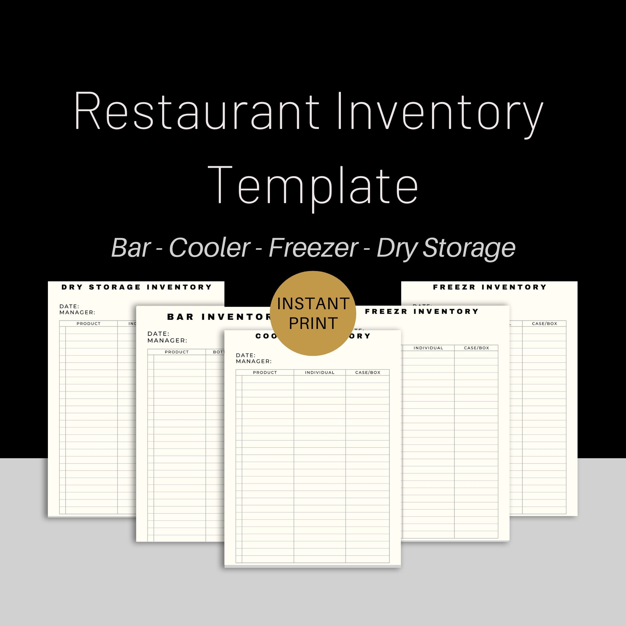 Restaurant Inventory Template Product And Food Inventory Instant Print And Editable Supply Order List Food Order Bar Order Etsy