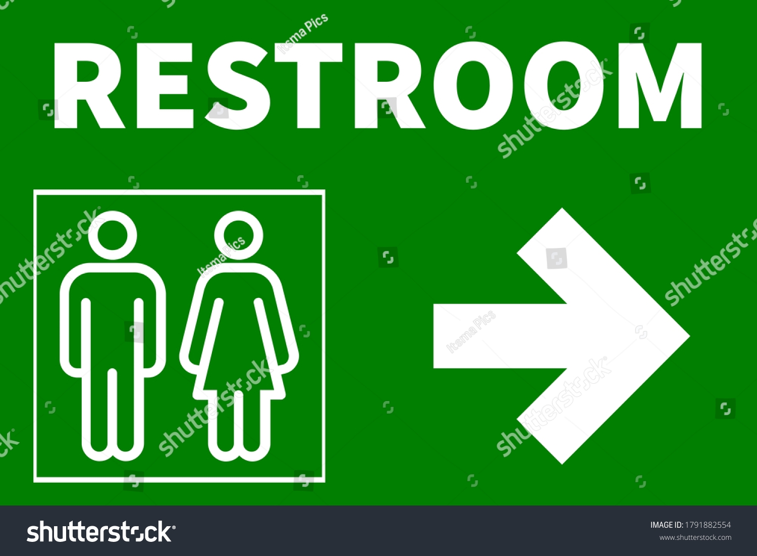 Restroom Signage Arrowright Side Free Printable Stock Illustration 1791882554 Shutterstock