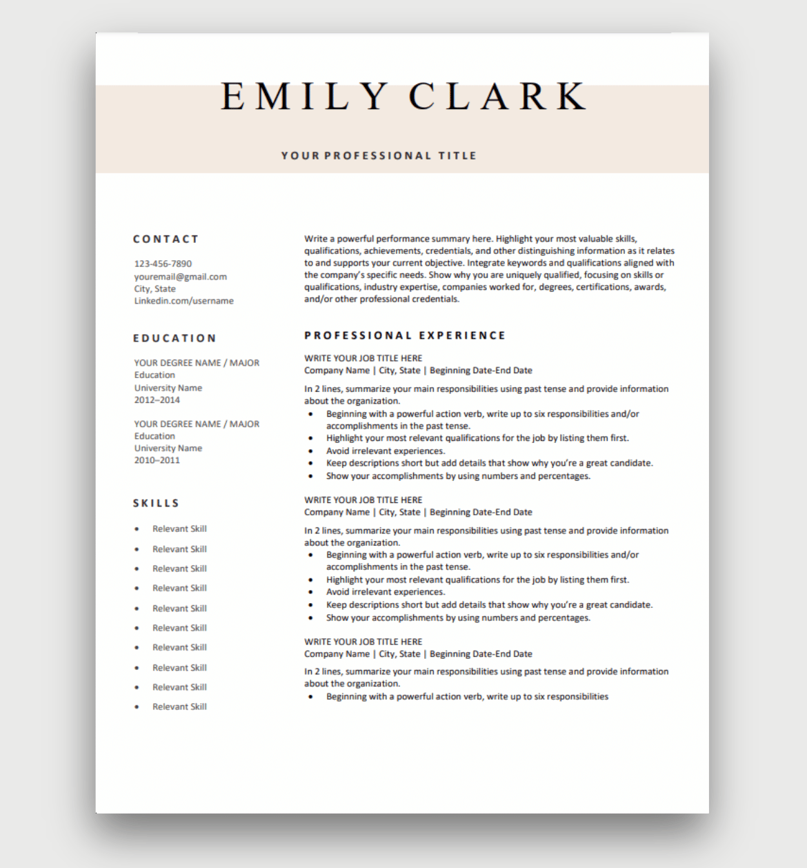 Free Printable Resume Templates Online