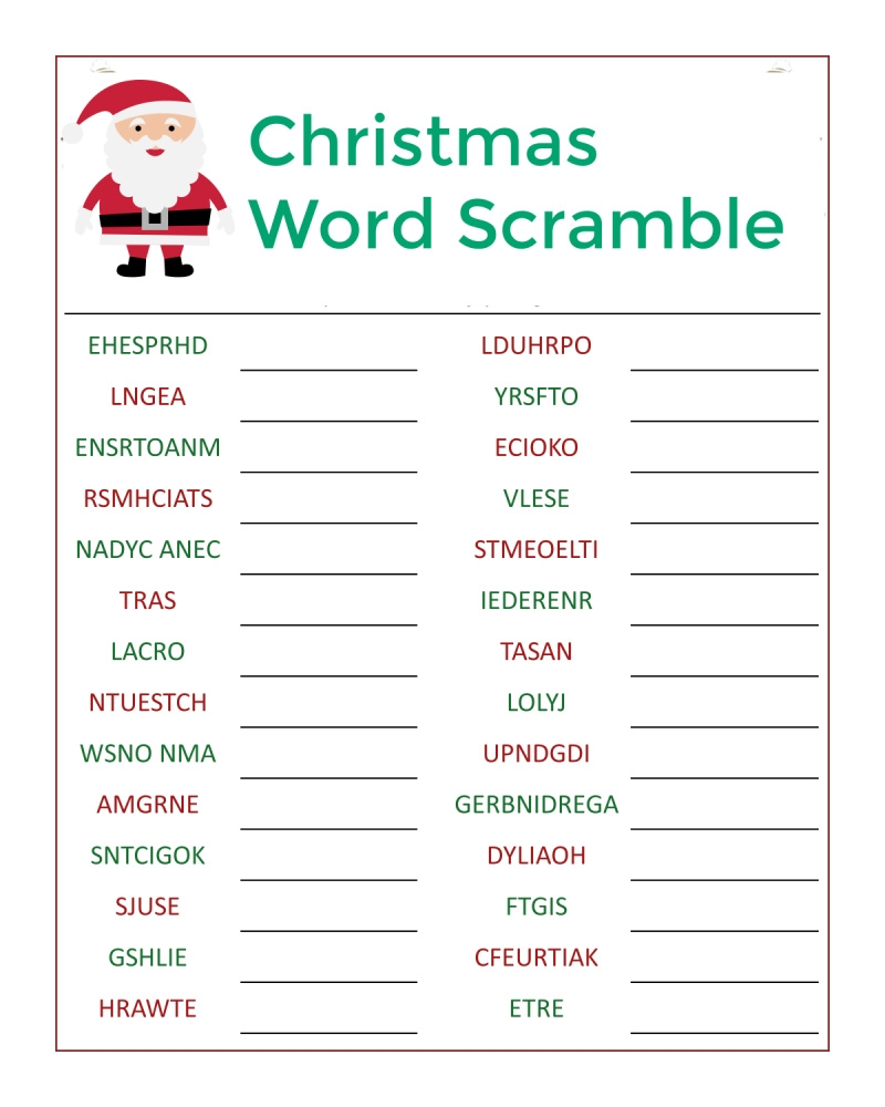 Free Printable Christmas Word Search