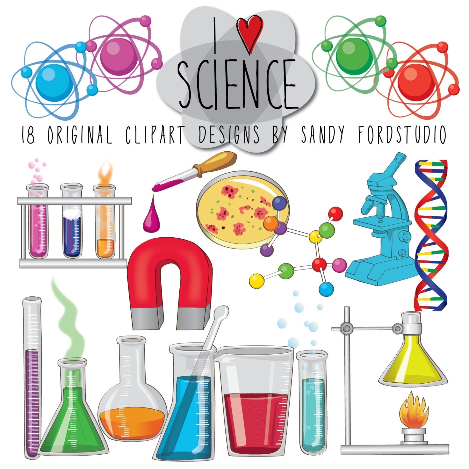 Science Clipart 18 Images Instant Download Etsy