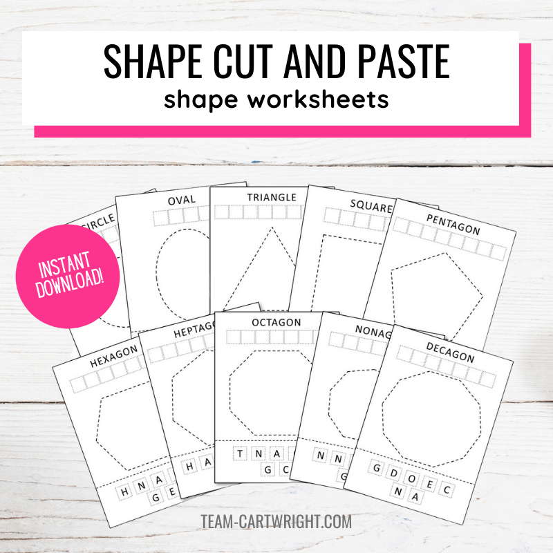 Shape Cut And Paste Worksheets Team Cartwright Shop