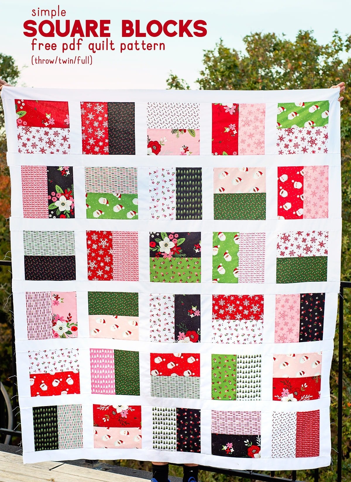 Simple Square Blocks Quilt Pattern free Pdf Pattern 