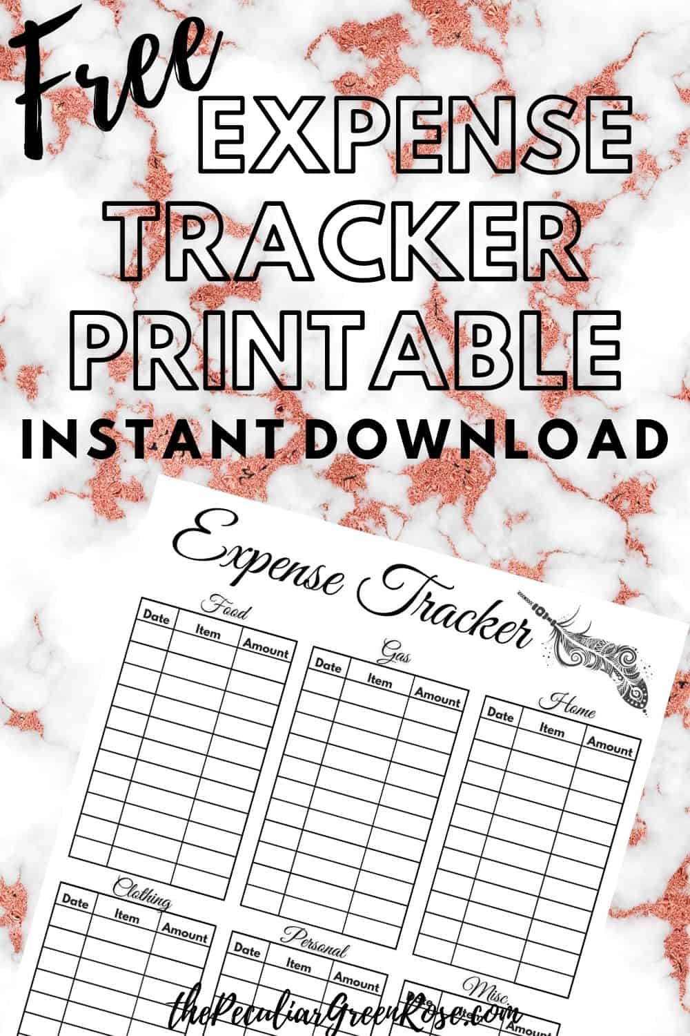Free Weekly Expense Tracker Printable