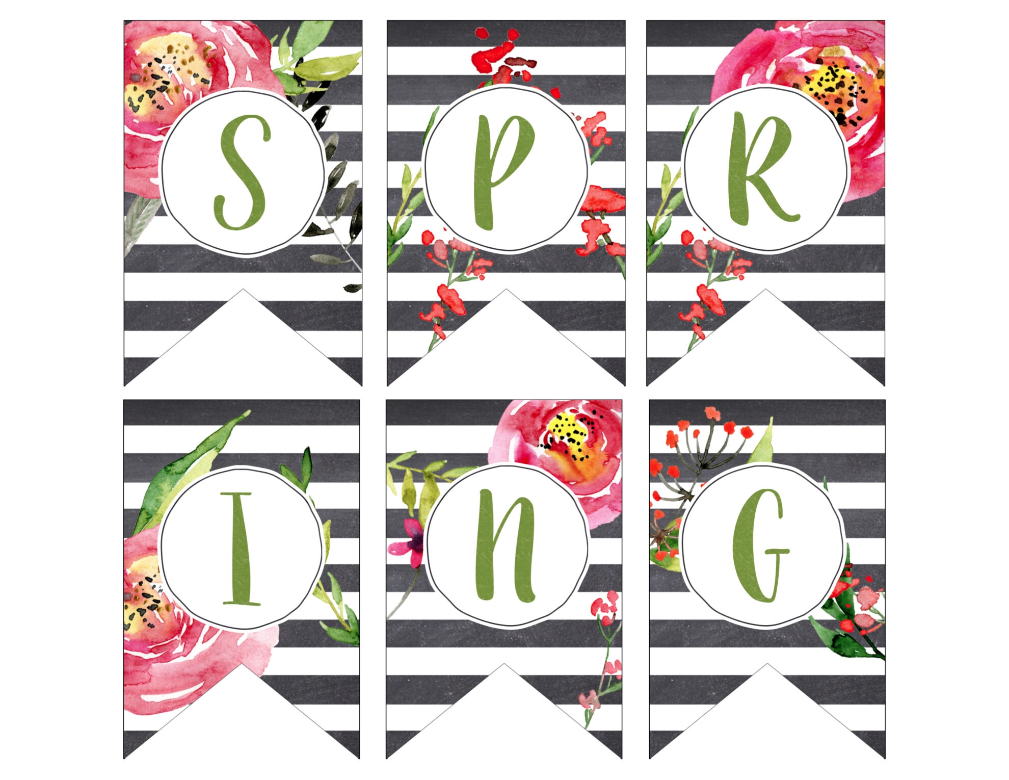 Spring Banner Printable Spring Decorations Paper Trail Design