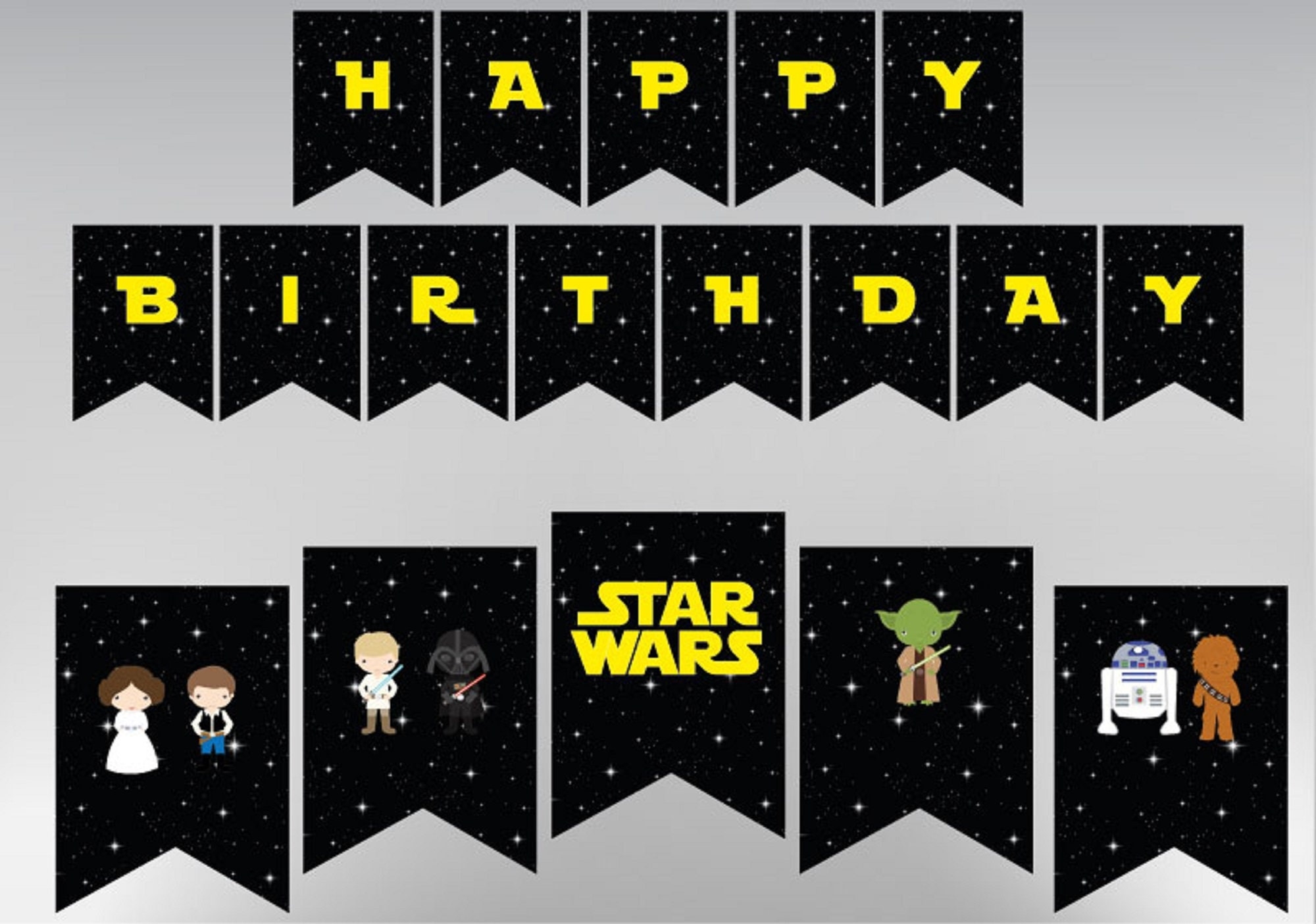 Star Wars Banner Party Decoration With ALL LETTERS Instant Download Etsy
