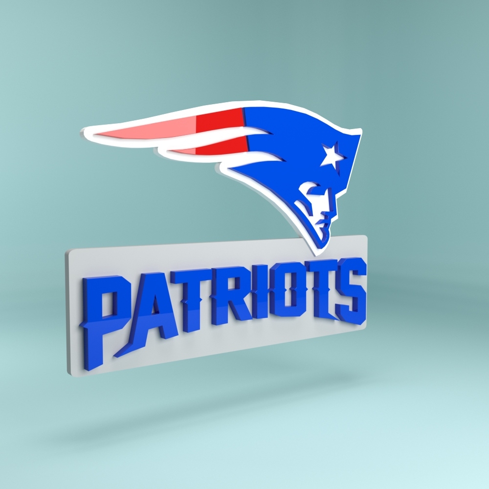 STL File New England Patriots Logo OBJ Template To Download And 3D Print Cults