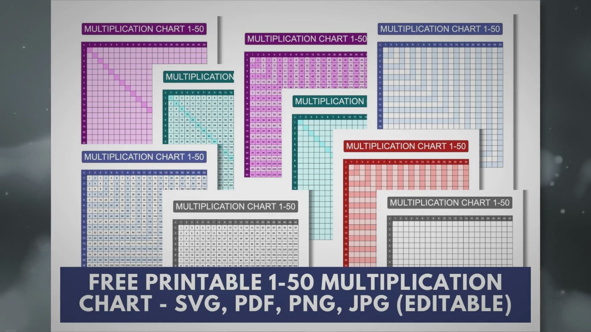 Free Printable Subtraction Table