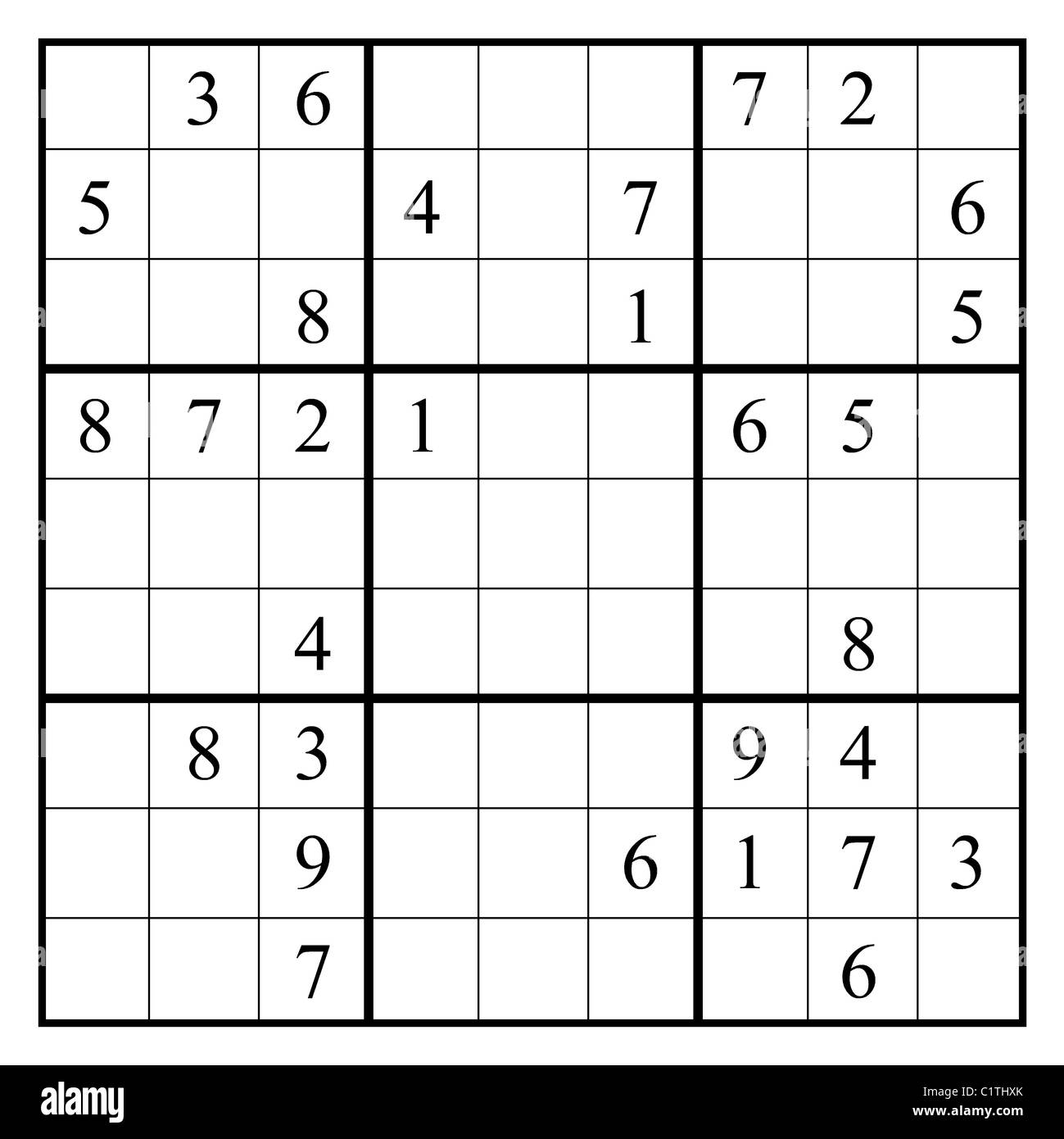 Sudoku Puzzle Black And White Stock Photos Images Page 2 Alamy