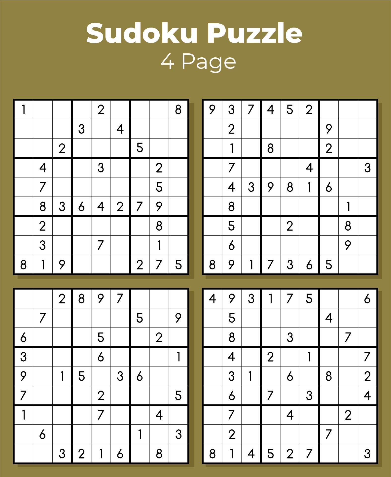 Free Easy Printable Sudoku