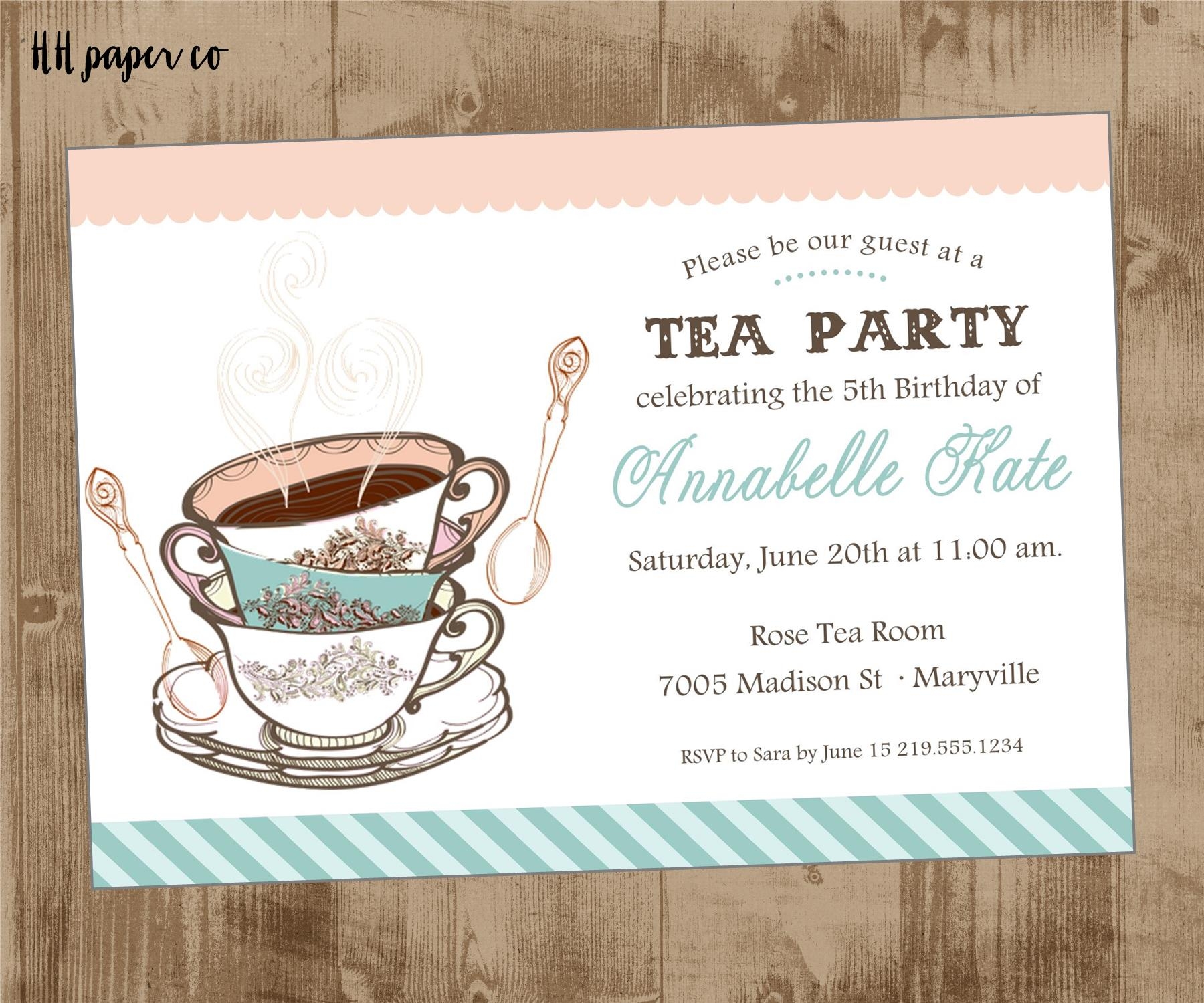 Free Printable Tea Party Invitation