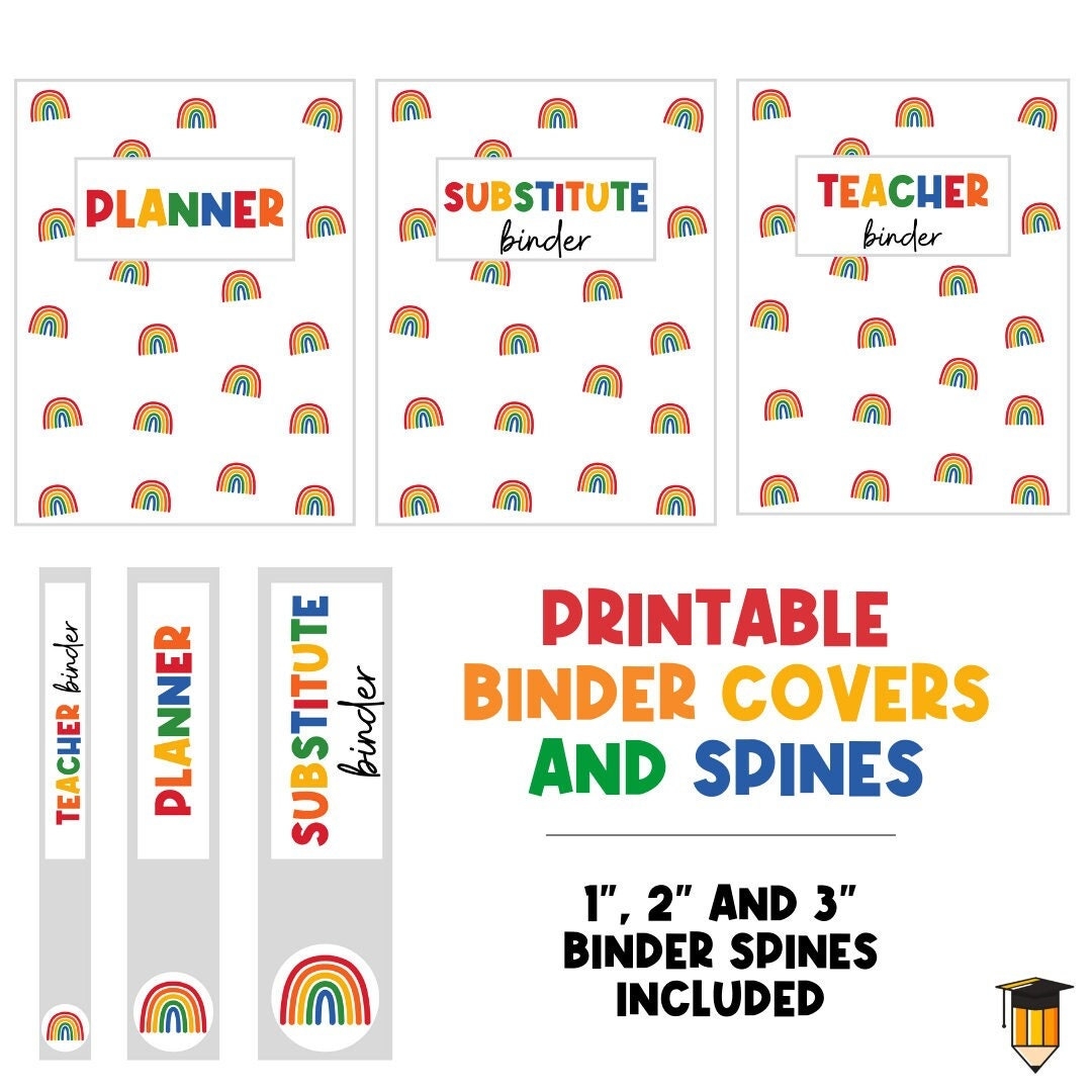 TEACHER BINDER COVER Substitute Binder Teacher Printables Teacher Organization Binder Cover Binder Spine Teacher Printables Etsy Israel