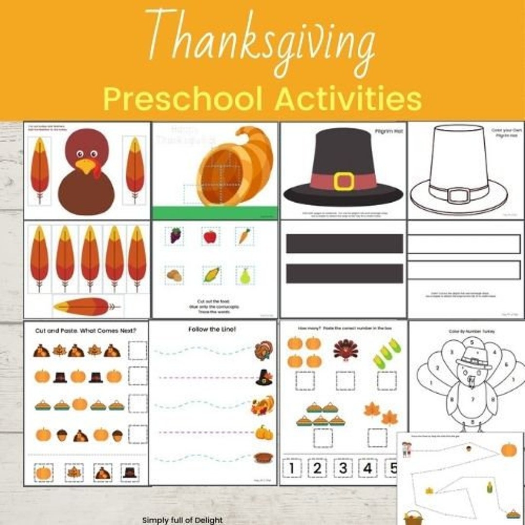 Thanksgiving Preschool Activities Thanksgiving Preschool Printable Thanksgiving Activities Preschool Thanksgiving Worksheet Thanksgiving Etsy