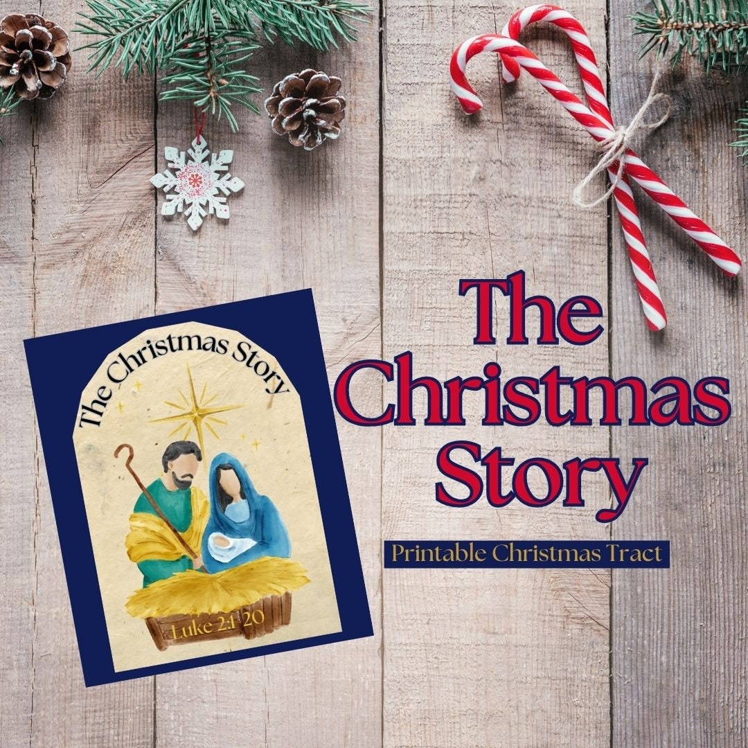 The Christmas Story Tract Printable Christmas Card Christmas 2024 Luke 2 KJV Etsy