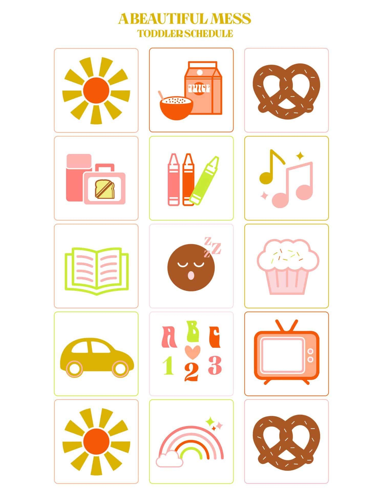 Toddler Preschool Visual Schedule DIY with Free Chart Printables A Beautiful Mess
