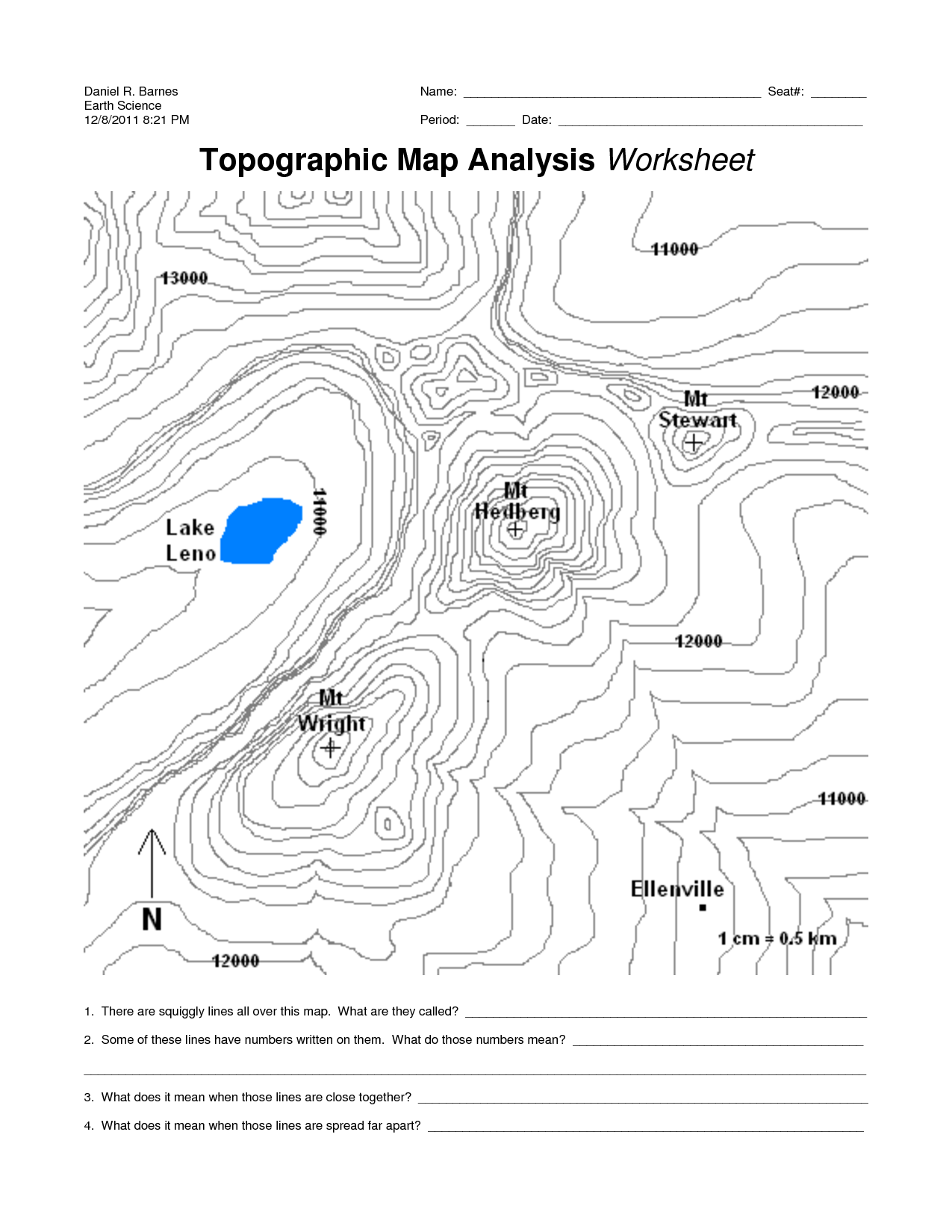 Topographic Map Worksheets 10 Free PDF Printables Printablee
