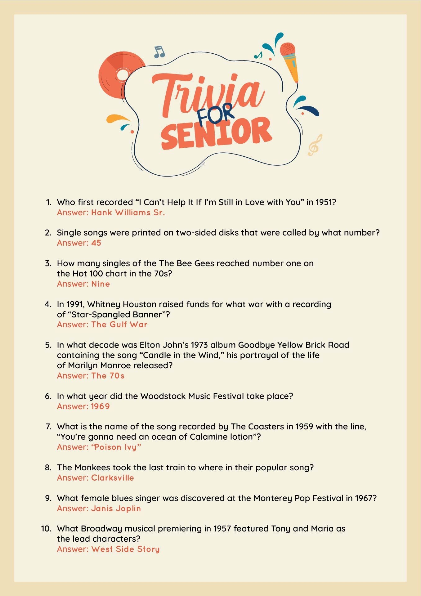 Trivia Questions And Answers 10 Free PDF Printables Printablee