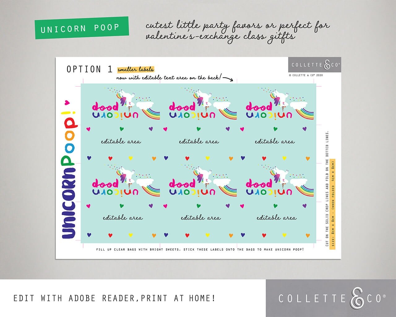 Free Unicorn Poop Label Printable