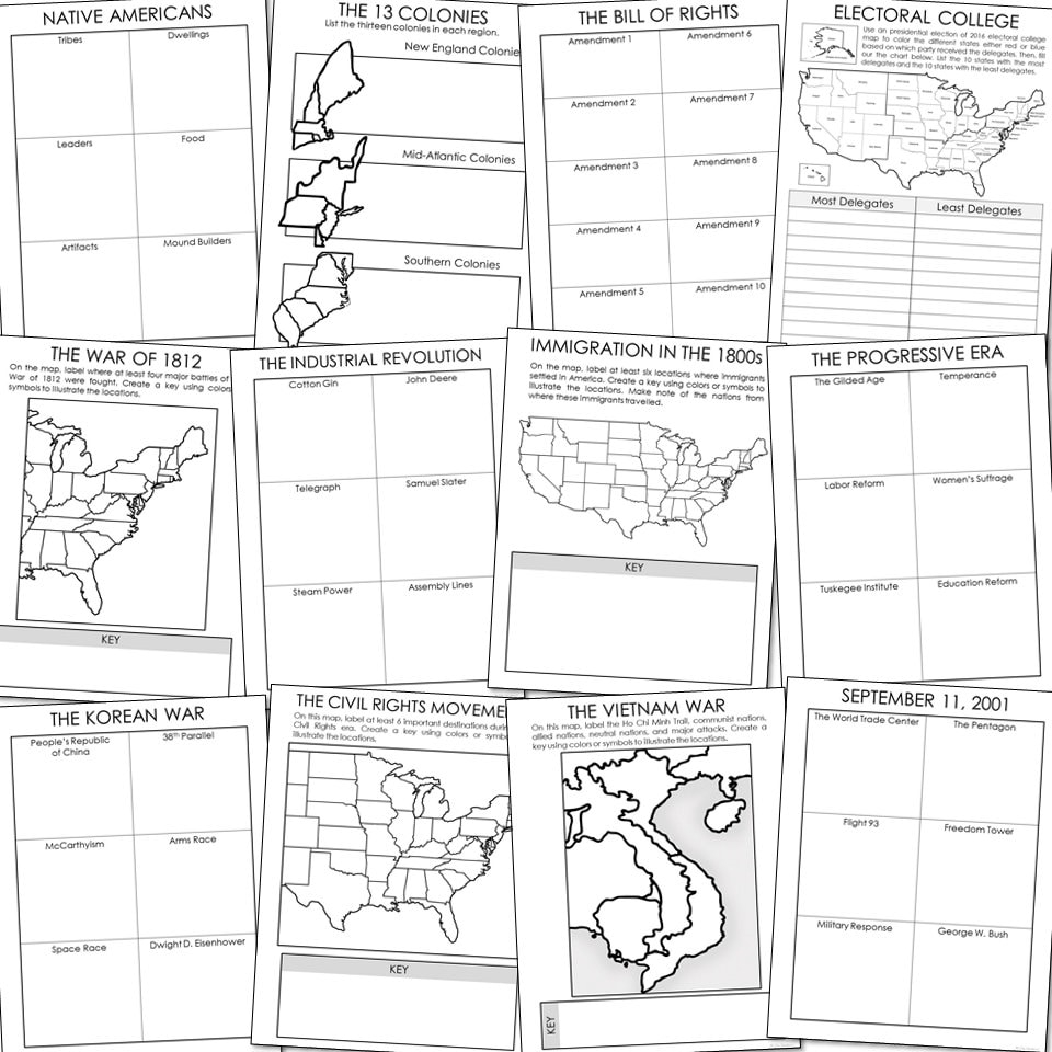 Free Printable History Worksheets