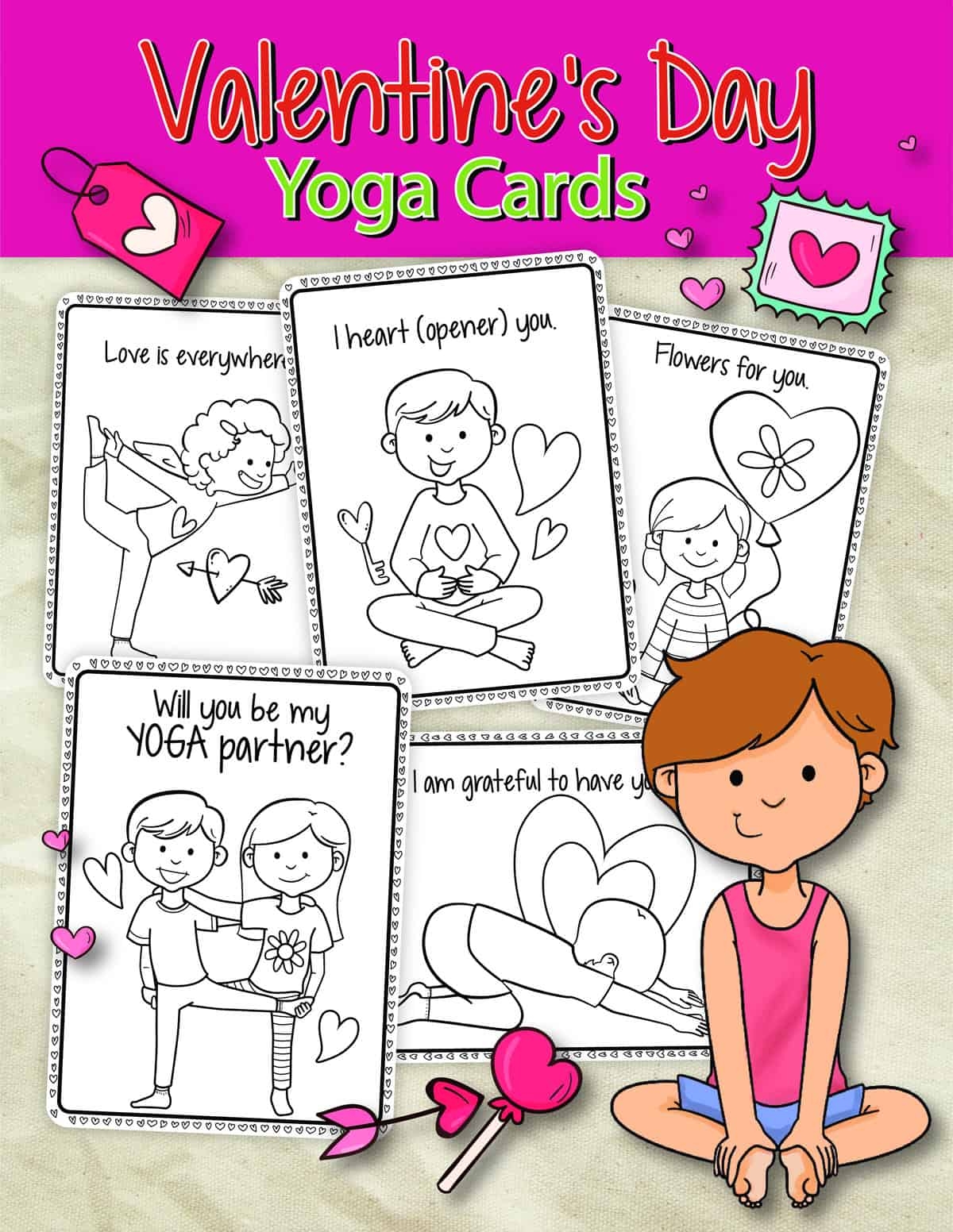 Valentine s Day Yoga For All Ages Free Printable Yoga Cards