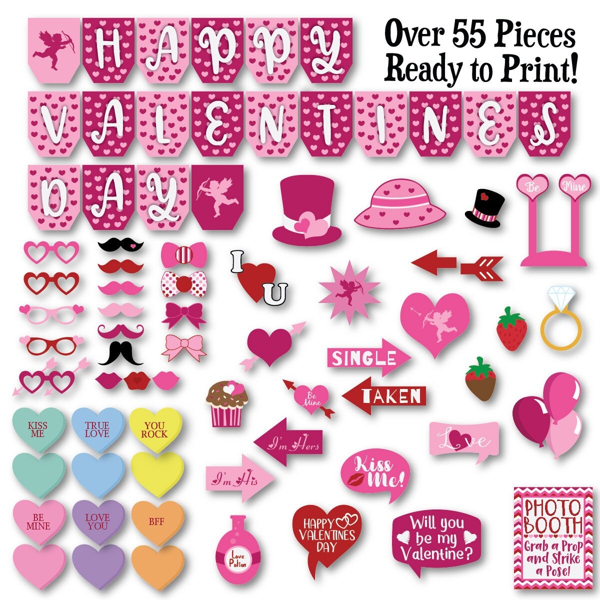Valentines Photo Props Printable Free