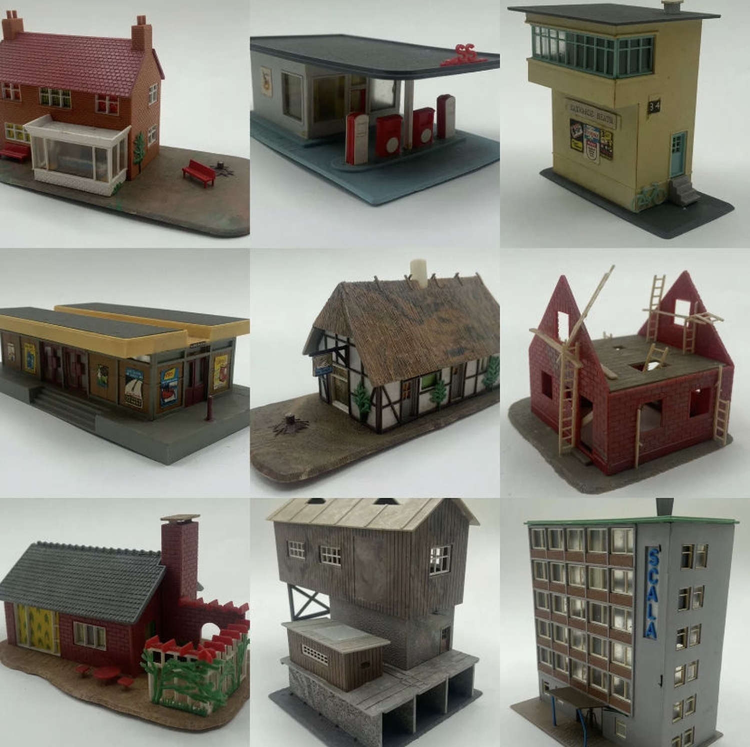 Vintage Vau Pe West Germany Model Railway Buildings Houses Job Lot