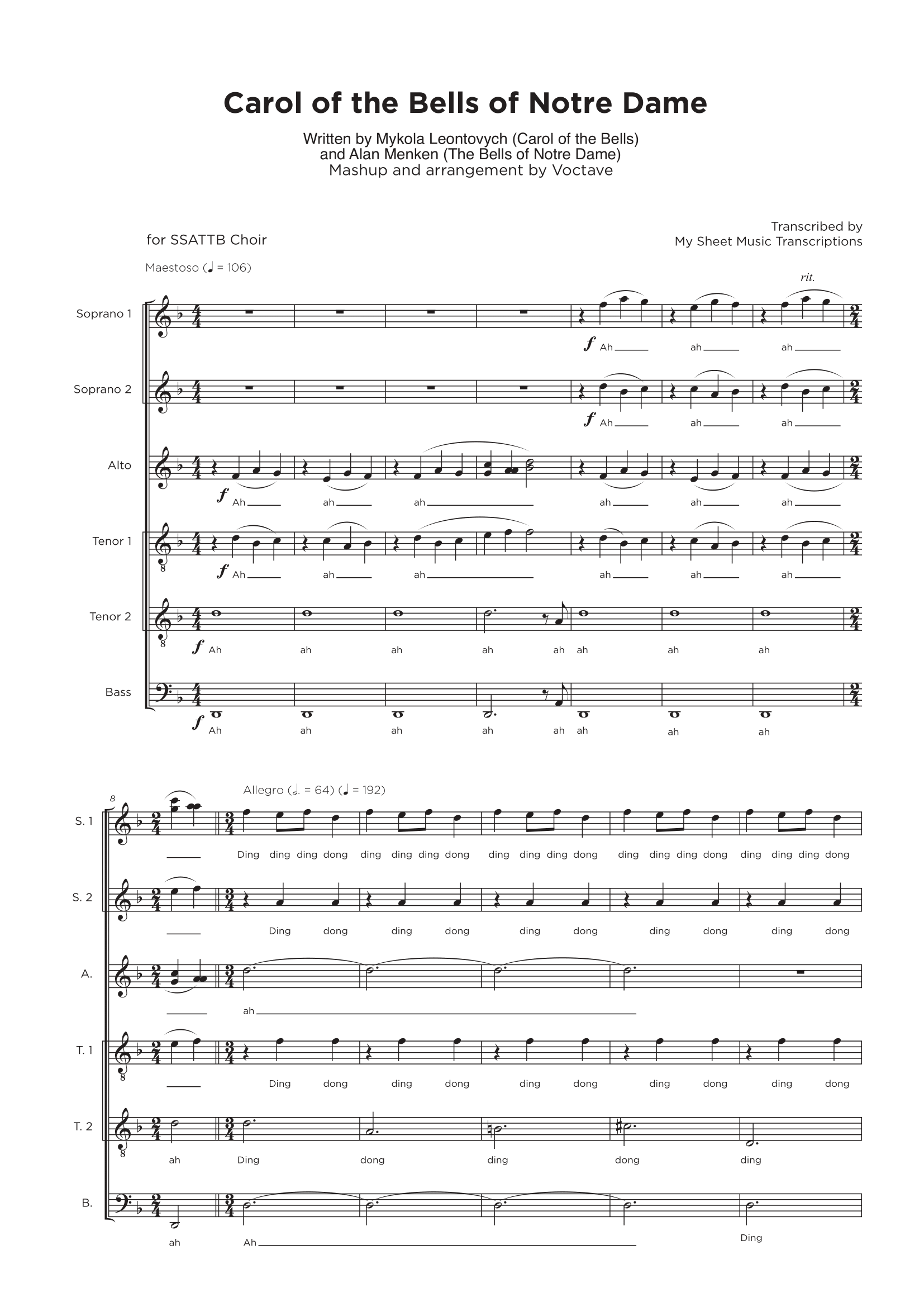 Vocal Ensemble Transcription Service My Sheet Music Transcriptions