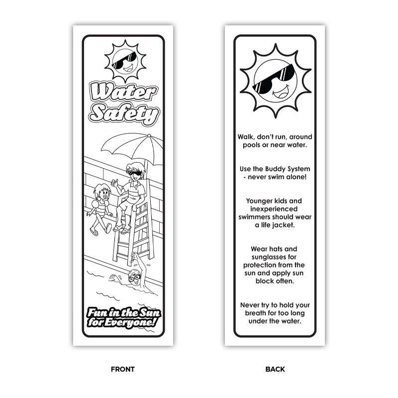 Water Safety Coloring Bookmark Prevention Treatment Resources