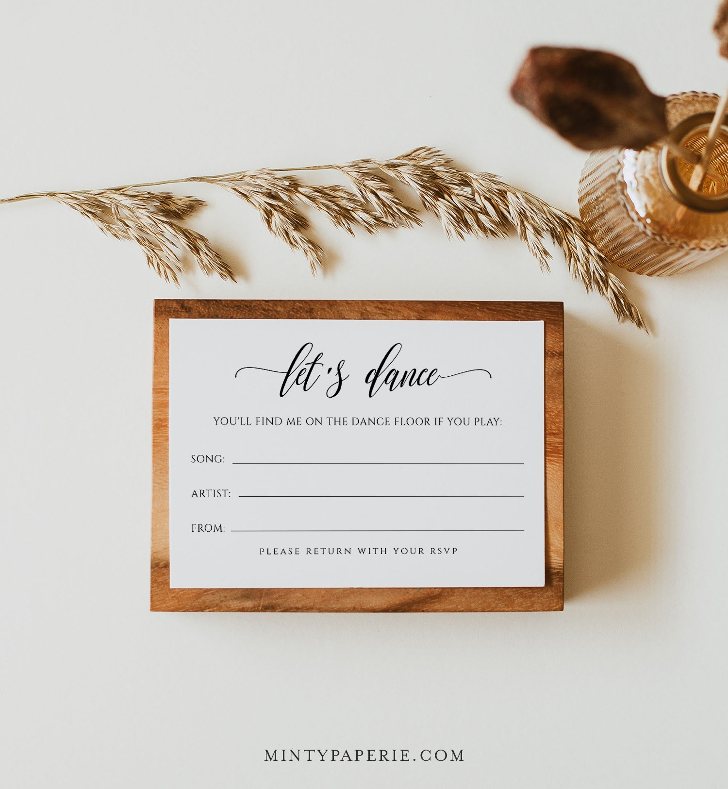 Wedding Song Request Card Printable DJ Request Song Request RSVP Insert Editable Template Instant Download Templett 023 101SR