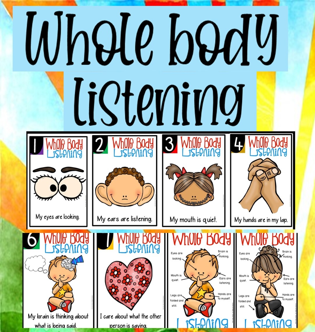 Whole Body Listening Bundle powerpoint Gameposters And Worksheetsboom Gametracing Pages Etsy